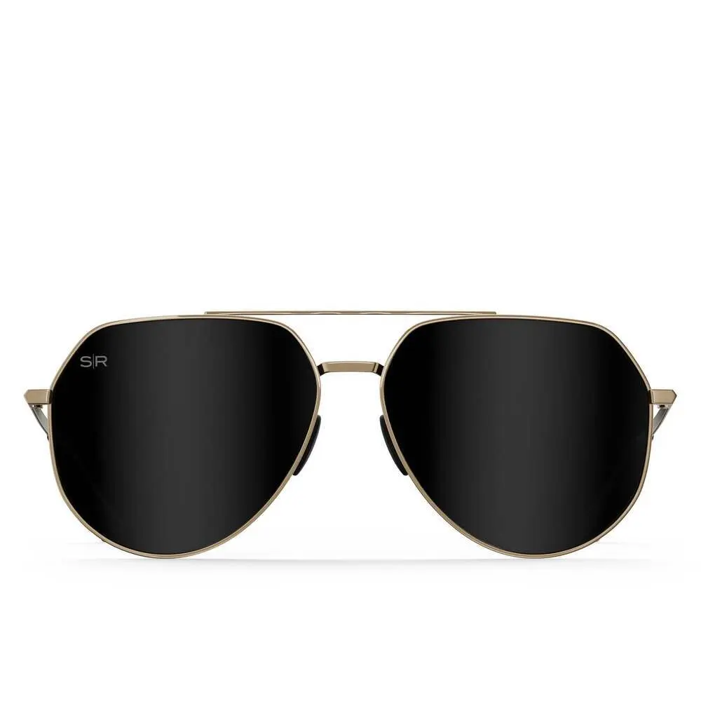 Tangle Free Aviator Hex - Black Gold Polarized